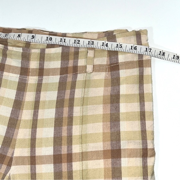 Free People The Way You Move Plaid Retro Flare Pants Cotton Linen Blend Size 12 - Picture 10 of 15